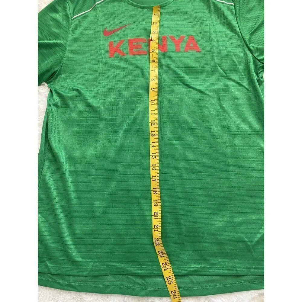 Nike Dri Fit KENYA TEAM ISSUED RUNNING SHIRT GREEN CT0105- 320 Men's Sz L NO TAG